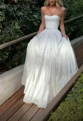 A-Line Strapless Mermaid Evening Prom Party Gowns