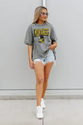 APPALACHIAN STATE MOUNTAINEERS SOLID DEFENSE OVERSIZED CREWNECK TEE