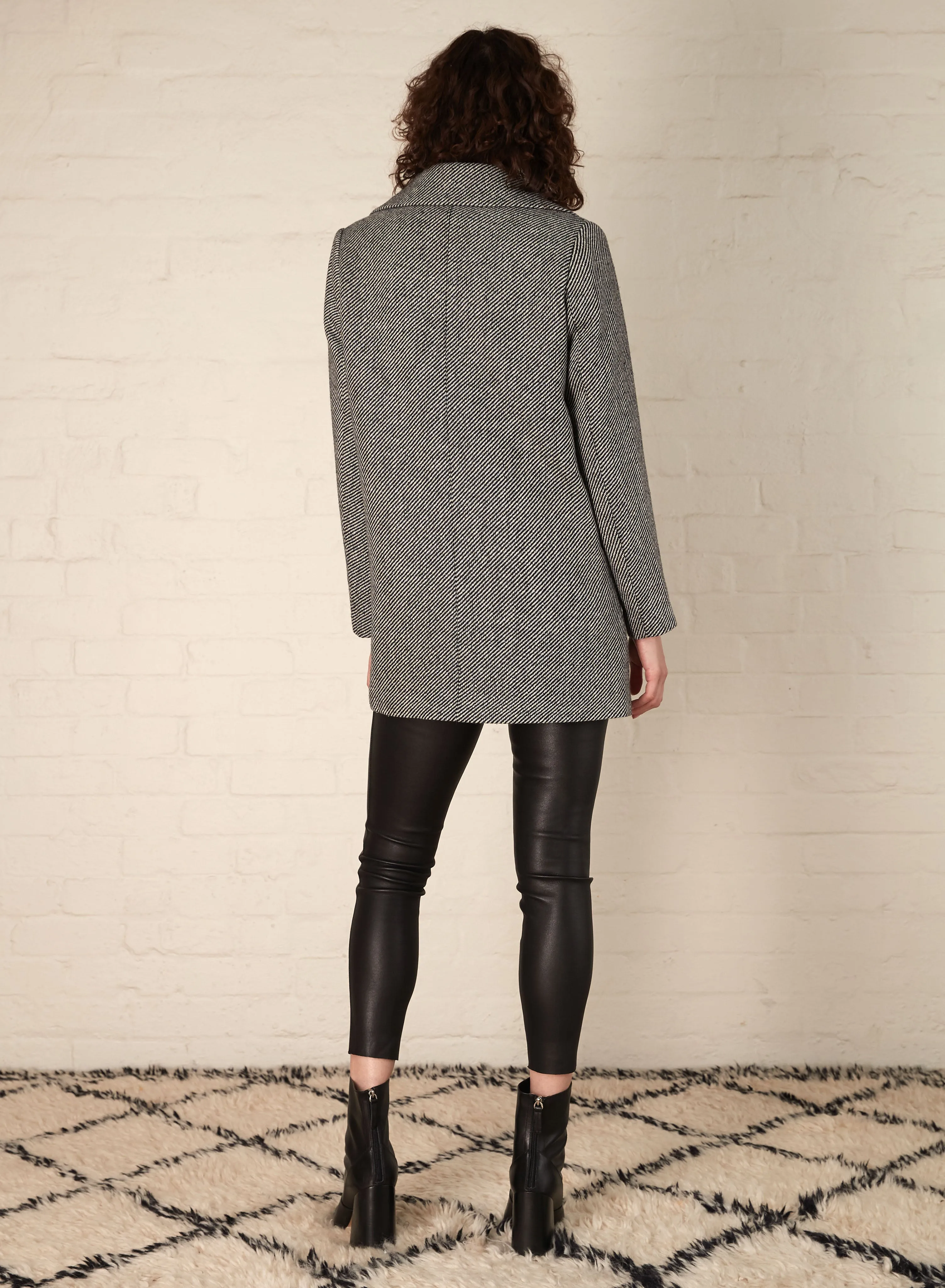 Asher Blazer (Black/White Twill)