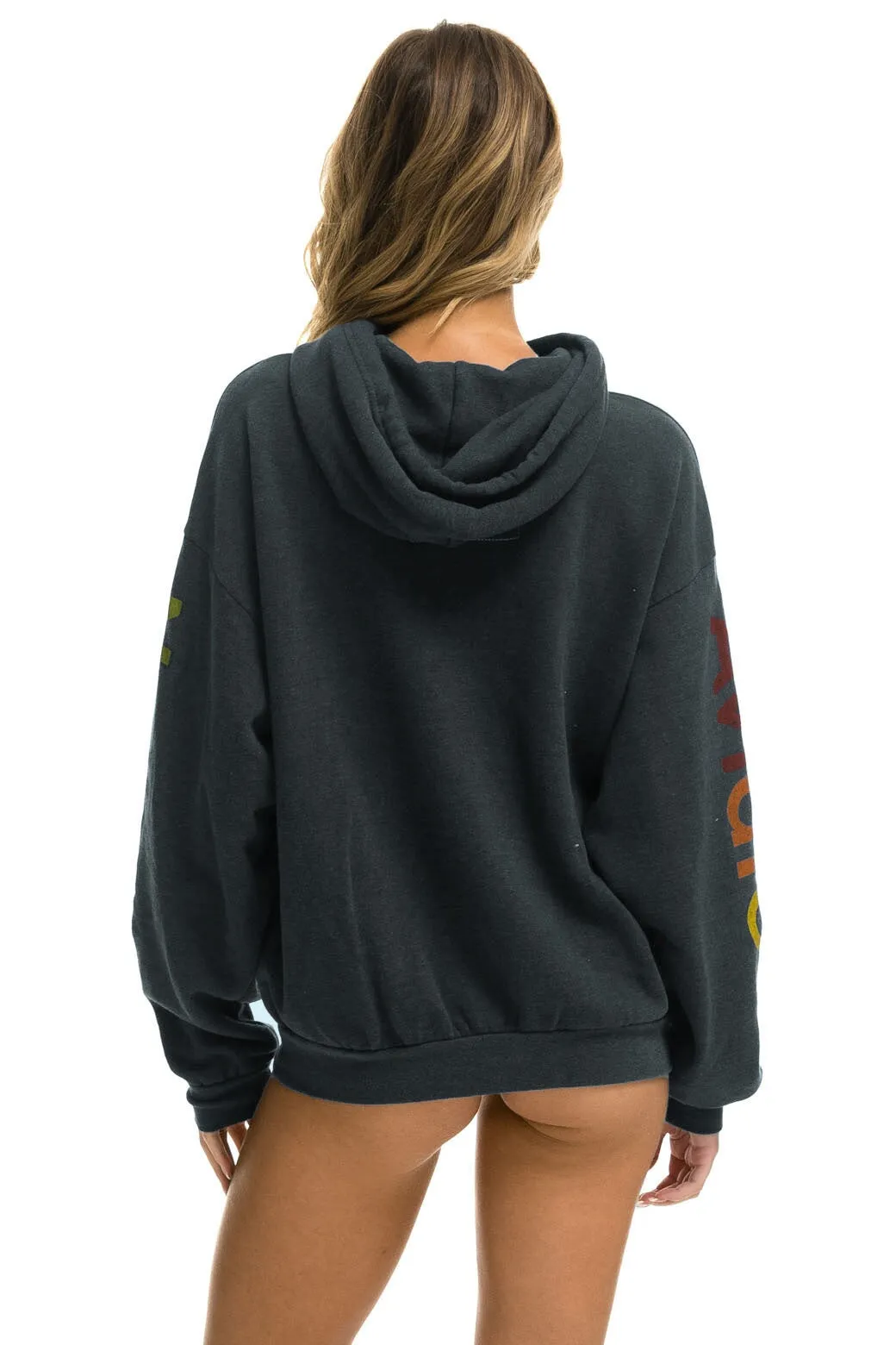AVIATOR NATION AUSTIN RELAXED PULLOVER HOODIE - CHARCOAL