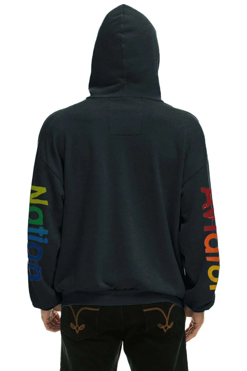 AVIATOR NATION AUSTIN RELAXED PULLOVER HOODIE - CHARCOAL