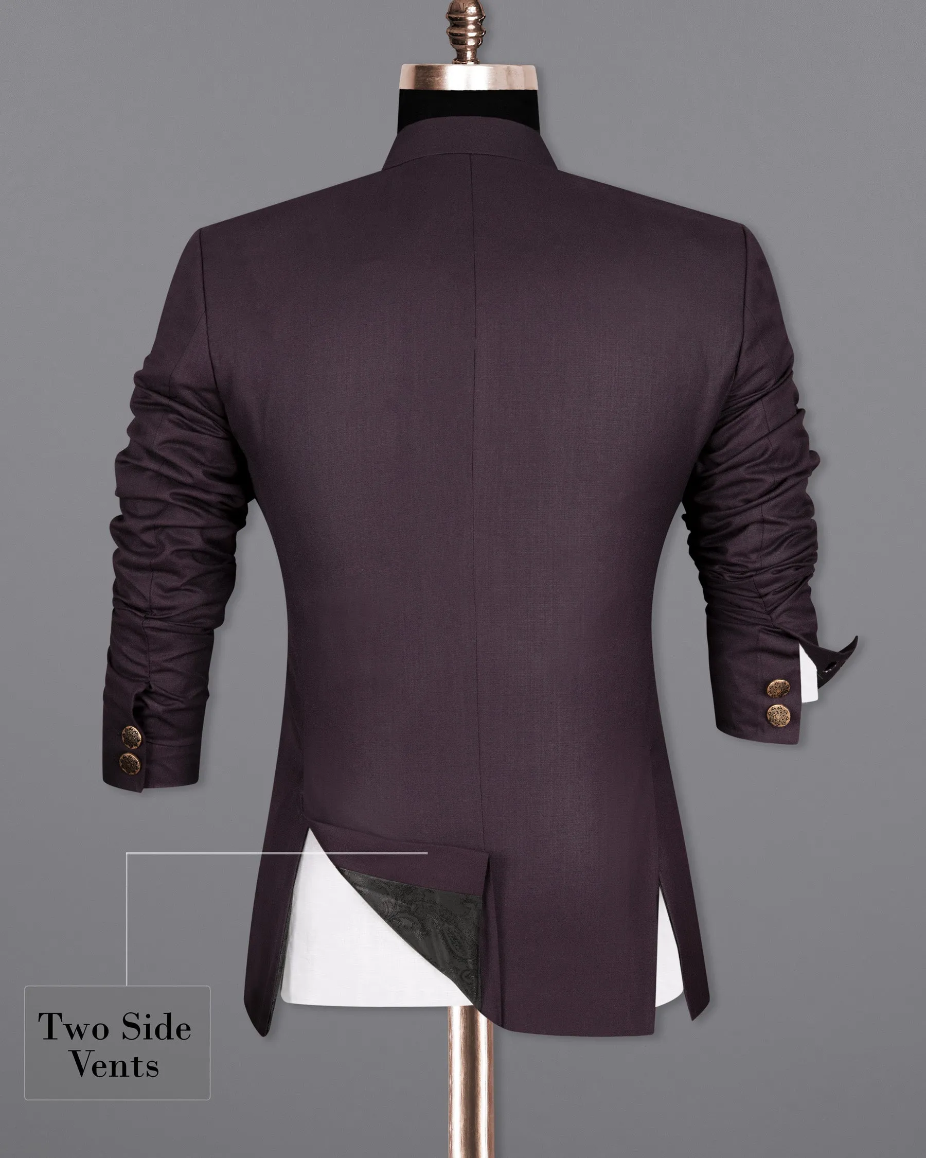 Barossa Cross Placket  Bandhgala/Mandarin Wool Rich Suit