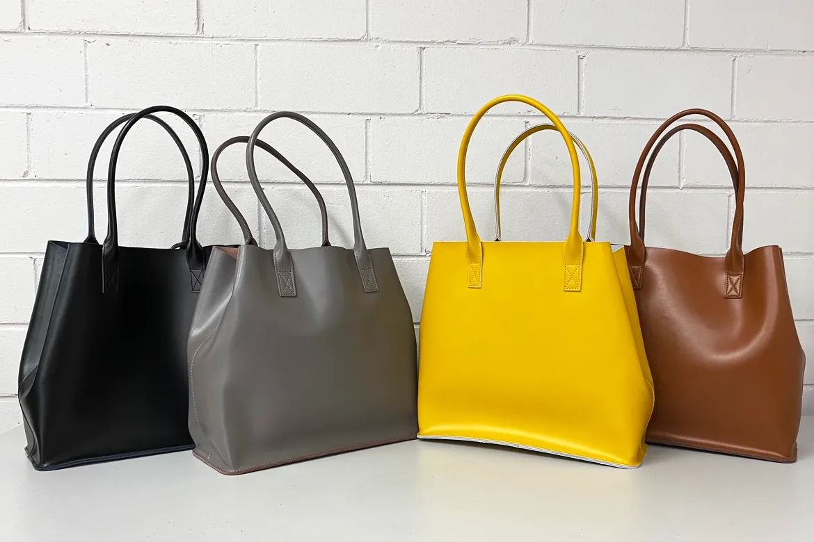 BIRCHGROVE - Women's Grey Genuine Leather Tote Bag