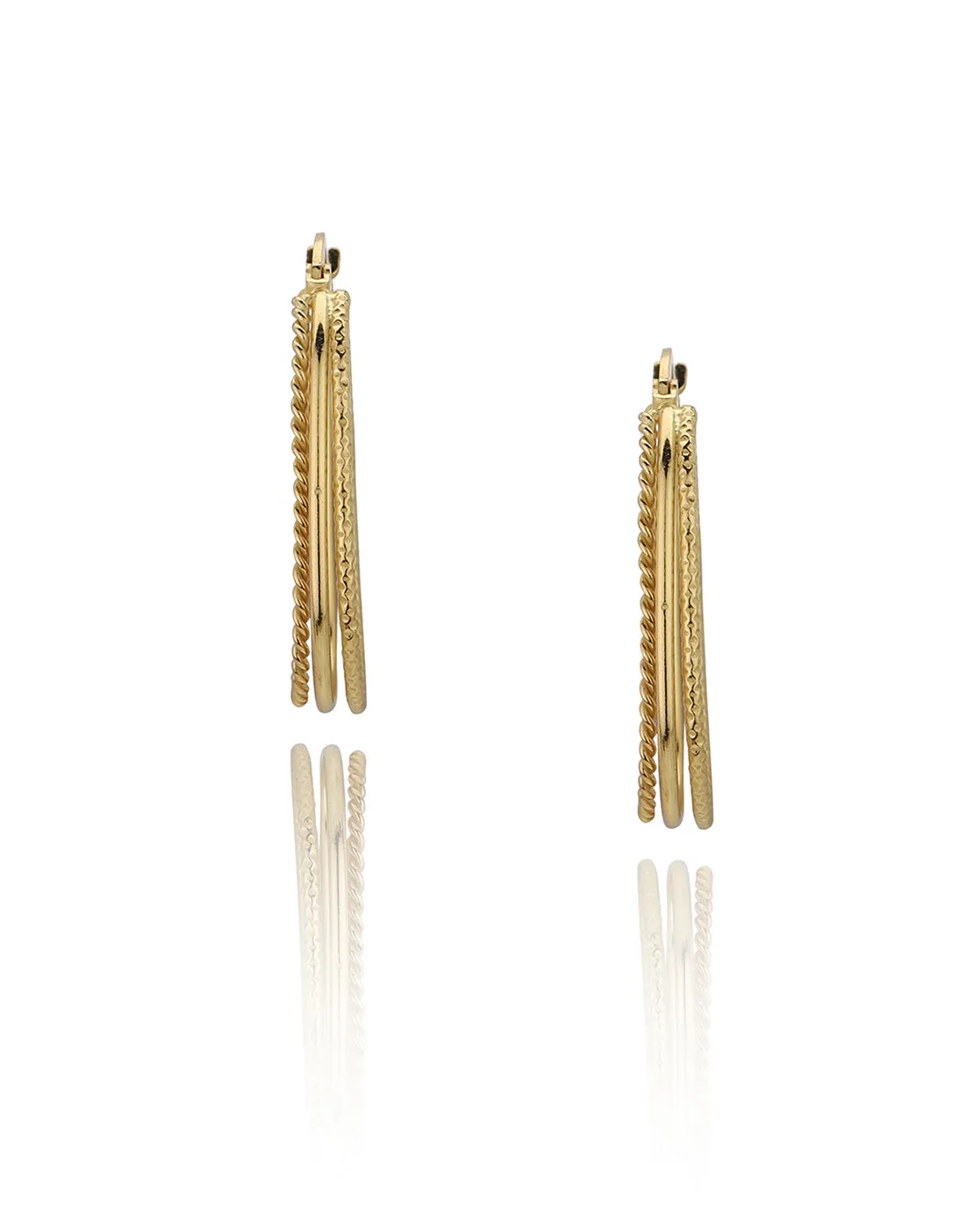 Carlton London Gold Plated Oval Shape Hoop Earrings For Women