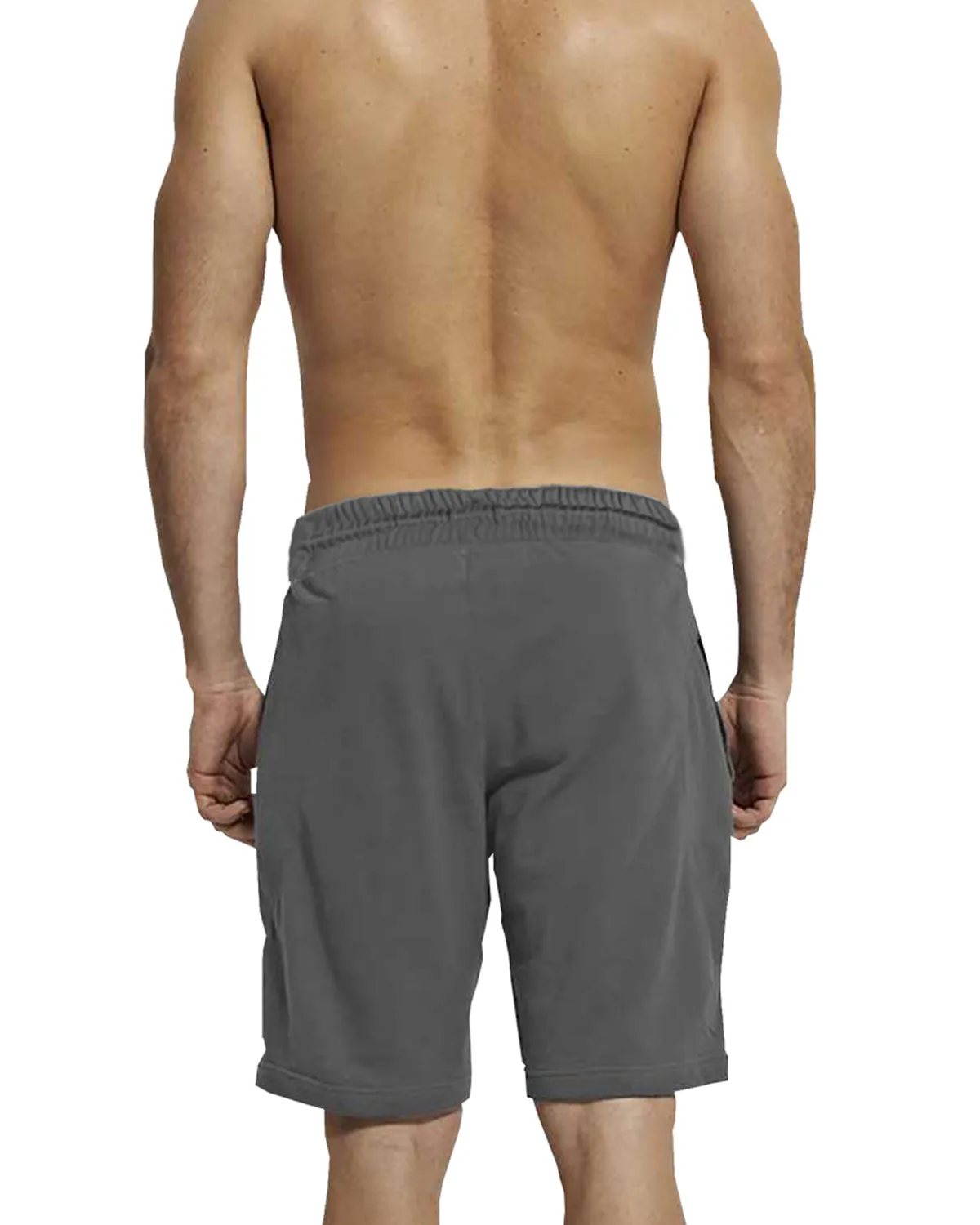 Color Block Men Dark Grey White Regular Jogger Shorts