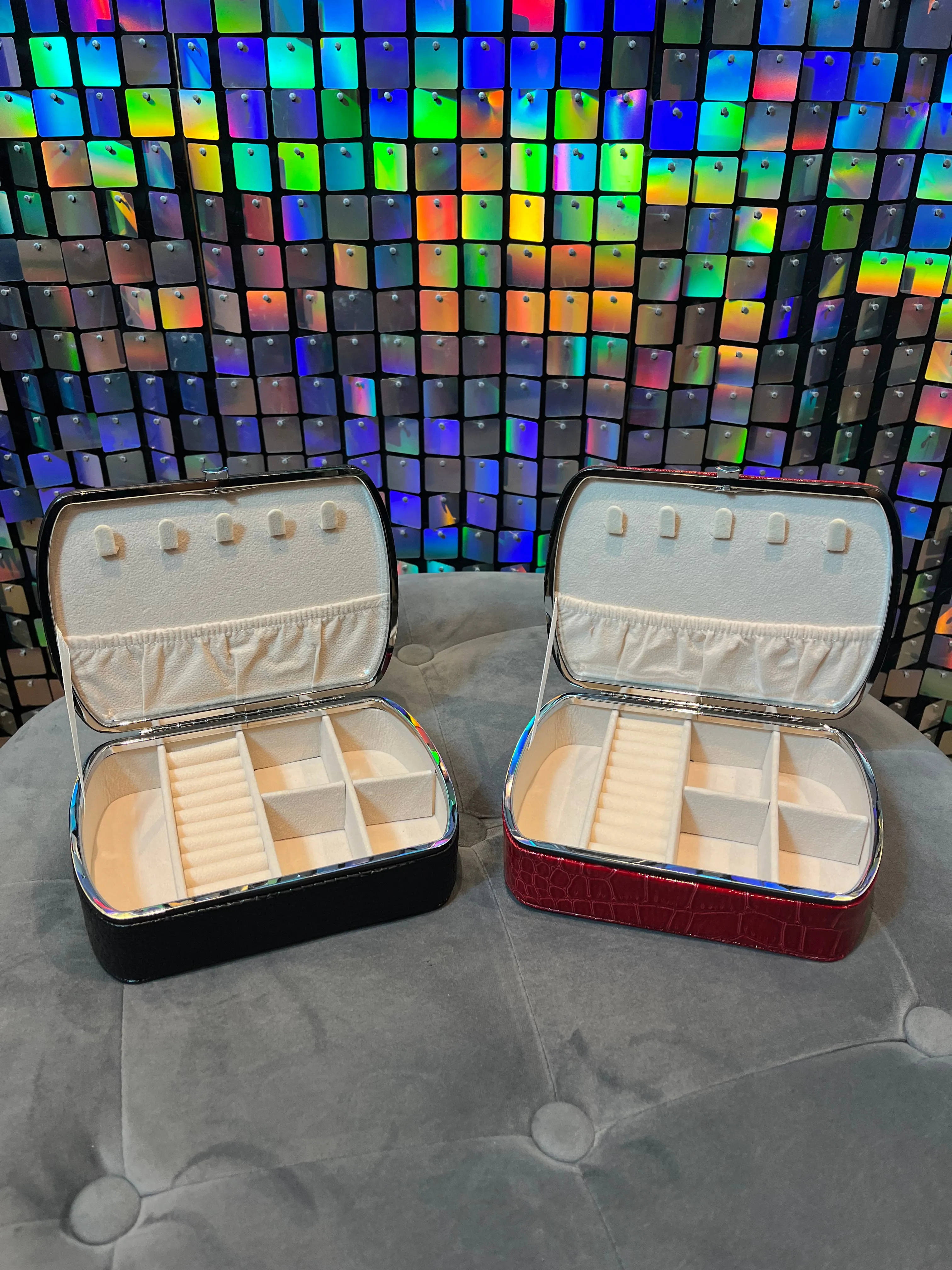 Croc Effect Jewellery Box with heart closure