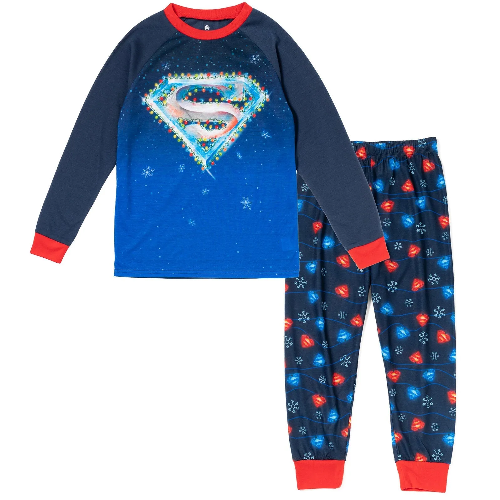 DC Comics Justice League Superman Pullover Pajama Shirt and Pants Sleep Set