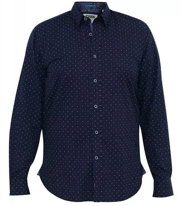 Duke Epping Navy Print Pattern Shirt Navy
