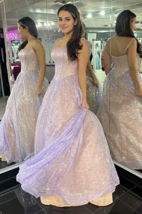 Elegant Pink Sequins A-Line Prom Gown Princess Birthday Party Dress Gowns Evening Dresses