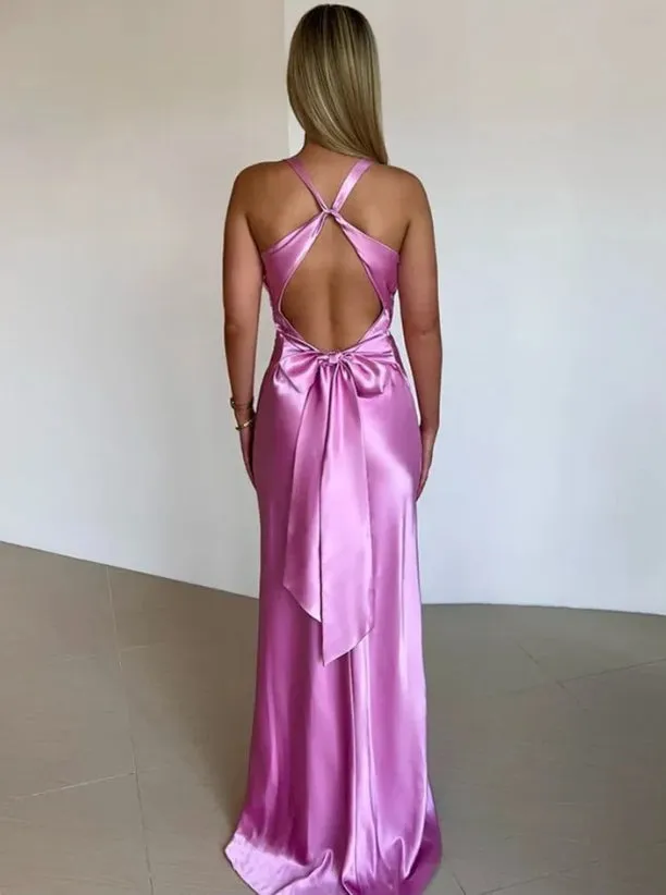 Elegant Prom Dresses V Neck Mermaid Long Prom Dress Satin Evening Party Gowns Formal Dress