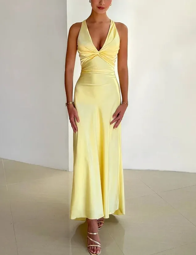 Elegant Prom Dresses V Neck Mermaid Long Prom Dress Satin Evening Party Gowns Formal Dress
