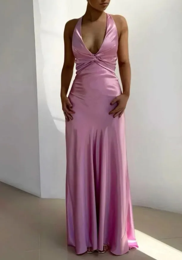 Elegant Prom Dresses V Neck Mermaid Long Prom Dress Satin Evening Party Gowns Formal Dress