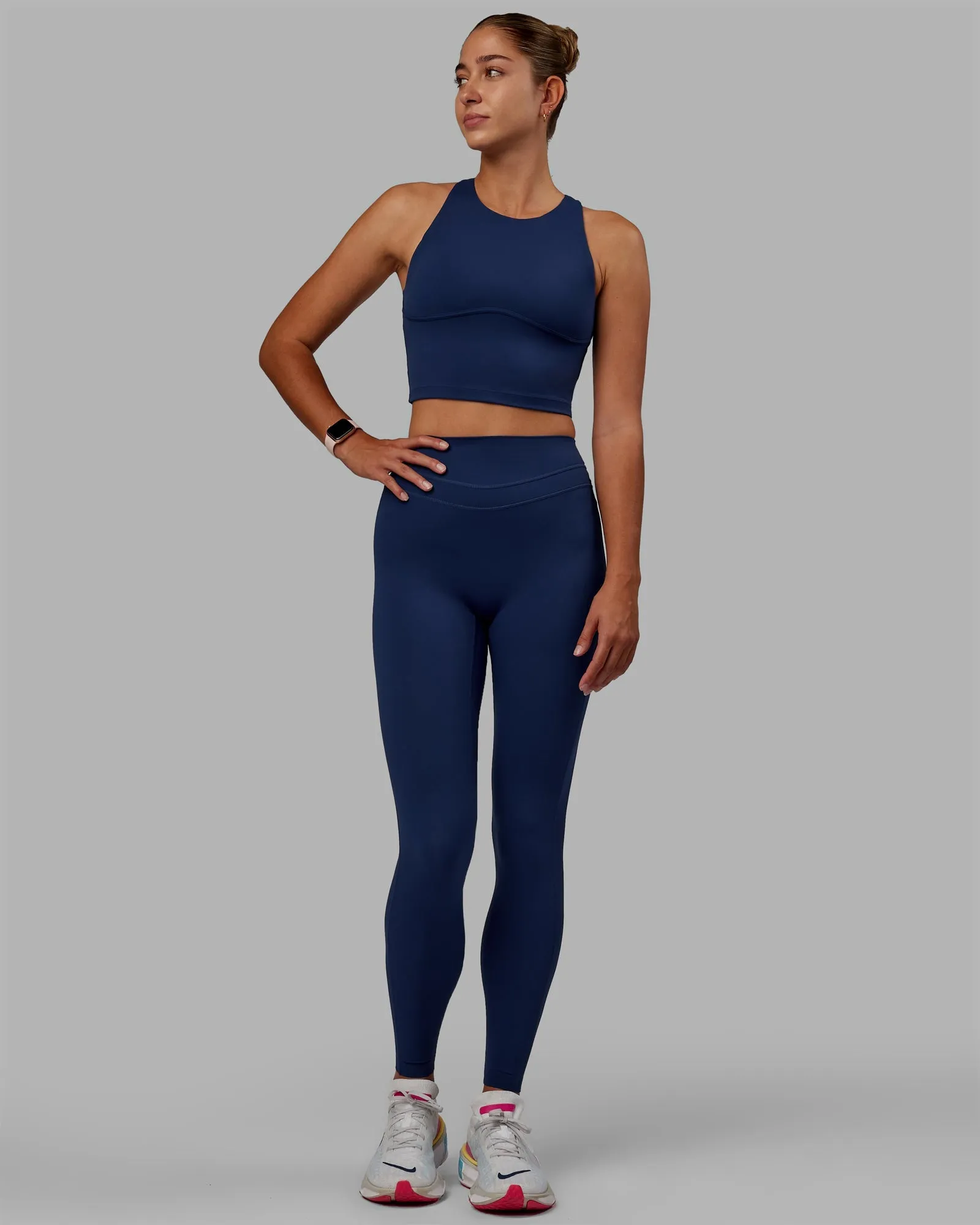 Enhance Shelf Bra Tank - Midnight Blue