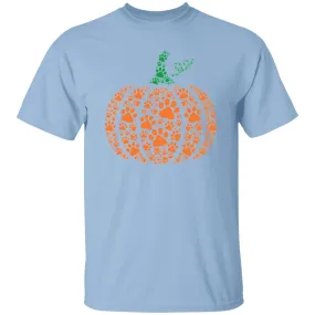 Fall Paw Pumpkin Shirts Casual Autumn Thanksgiving Graphic Tees Halloween Tops