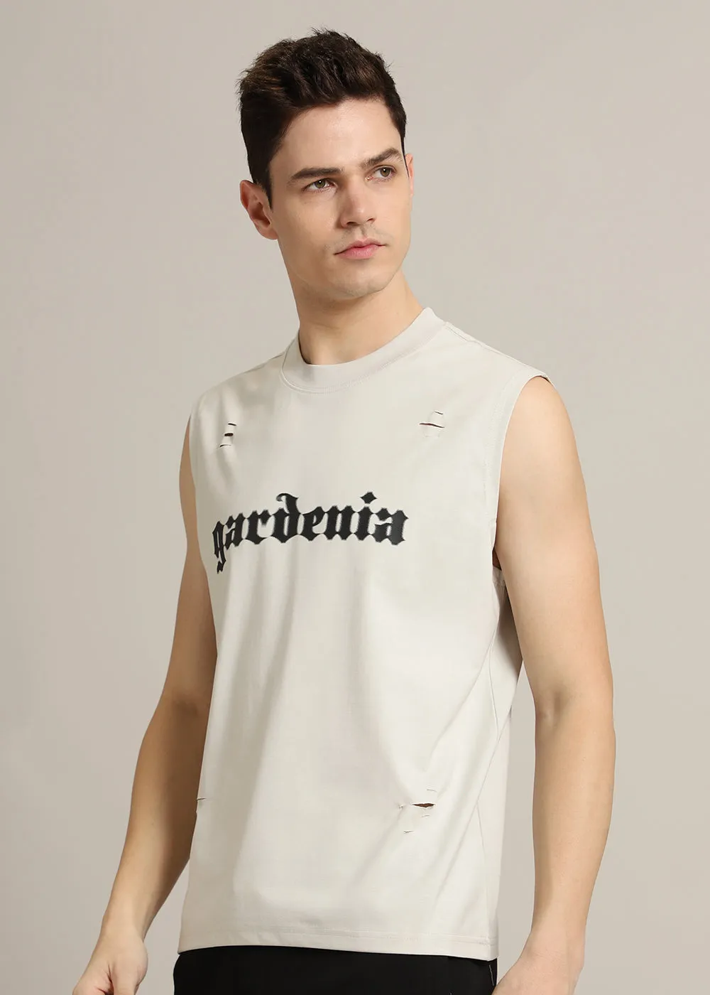 Gardenia Cream Ribbed Regular Tank