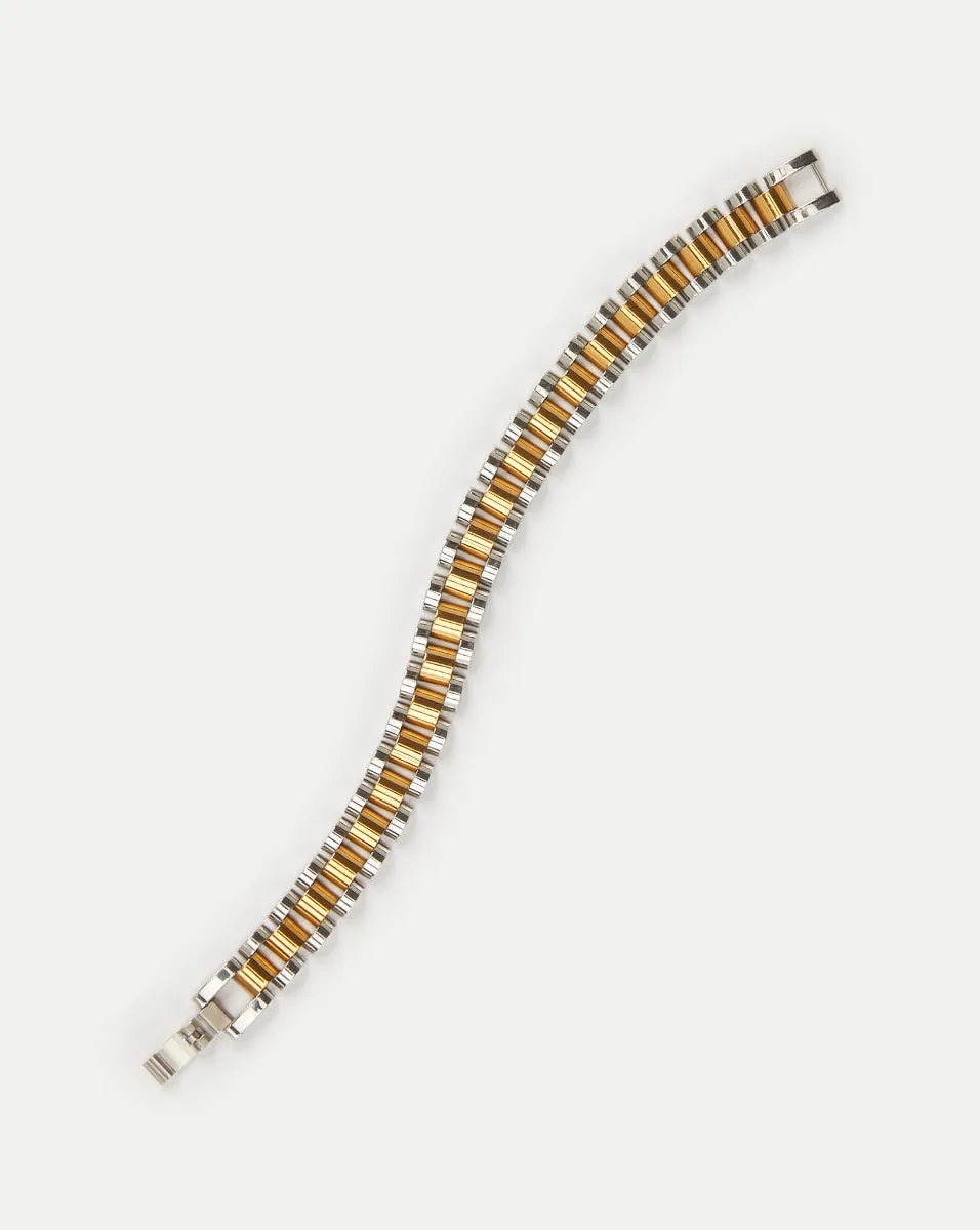 Gold and Silver Watch Band Bracelet