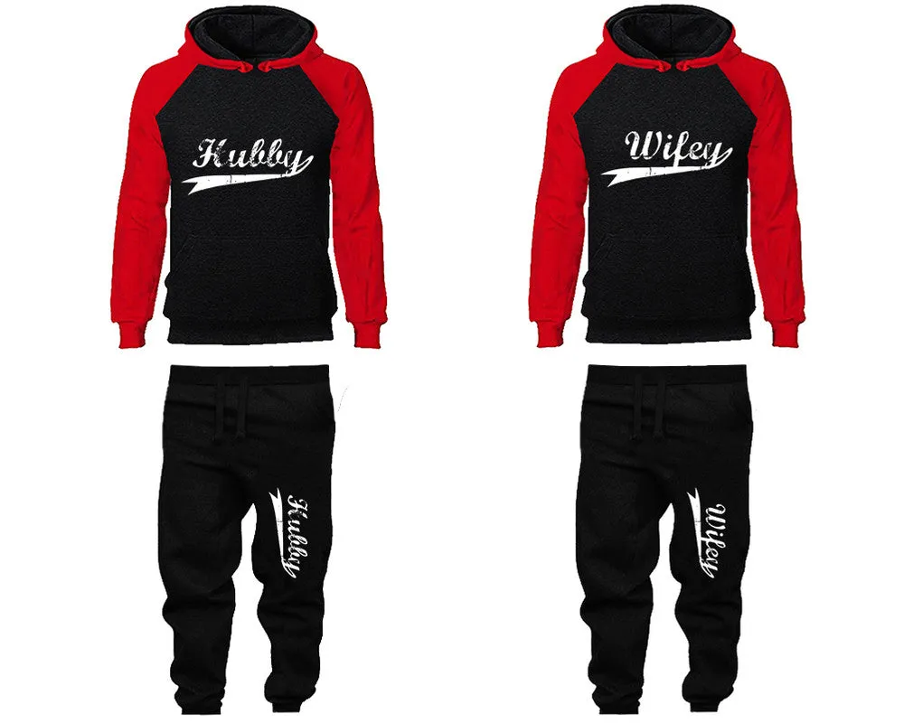 Hubby and Wifey Couple Matching Hoodie & Jogger Pants Set