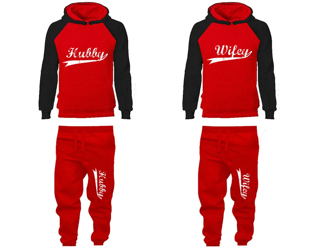Hubby and Wifey Couple Matching Hoodie & Jogger Pants Set