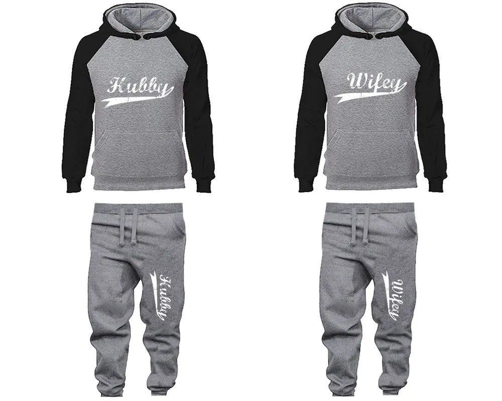 Hubby and Wifey Couple Matching Hoodie & Jogger Pants Set