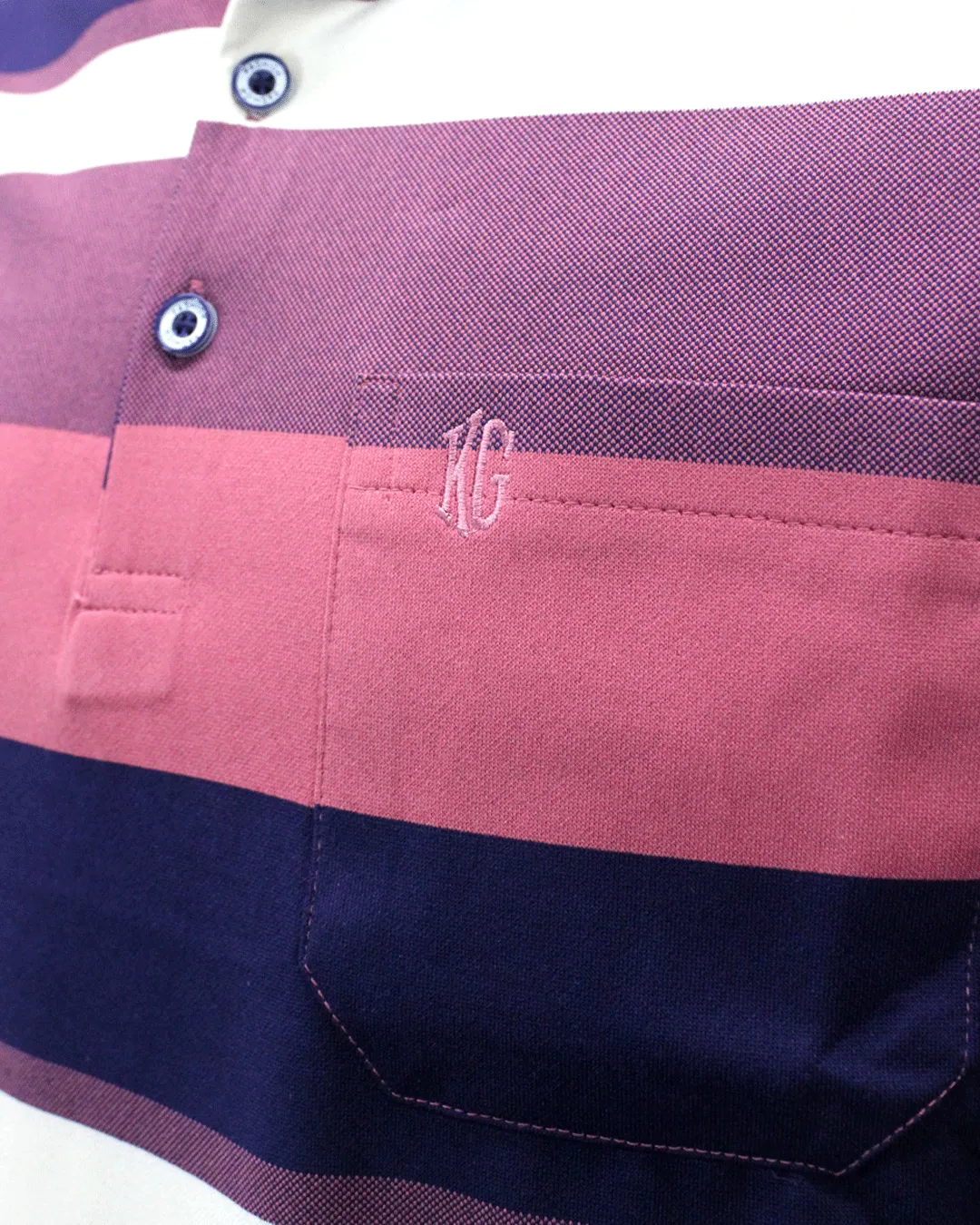 KG Wear Pink S/S Striped Golfer