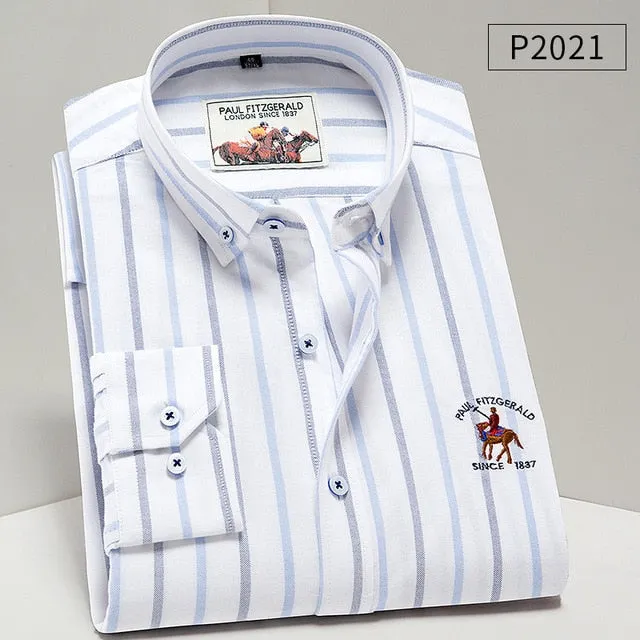 Men Oxford Cotton Long Sleeve Shirts