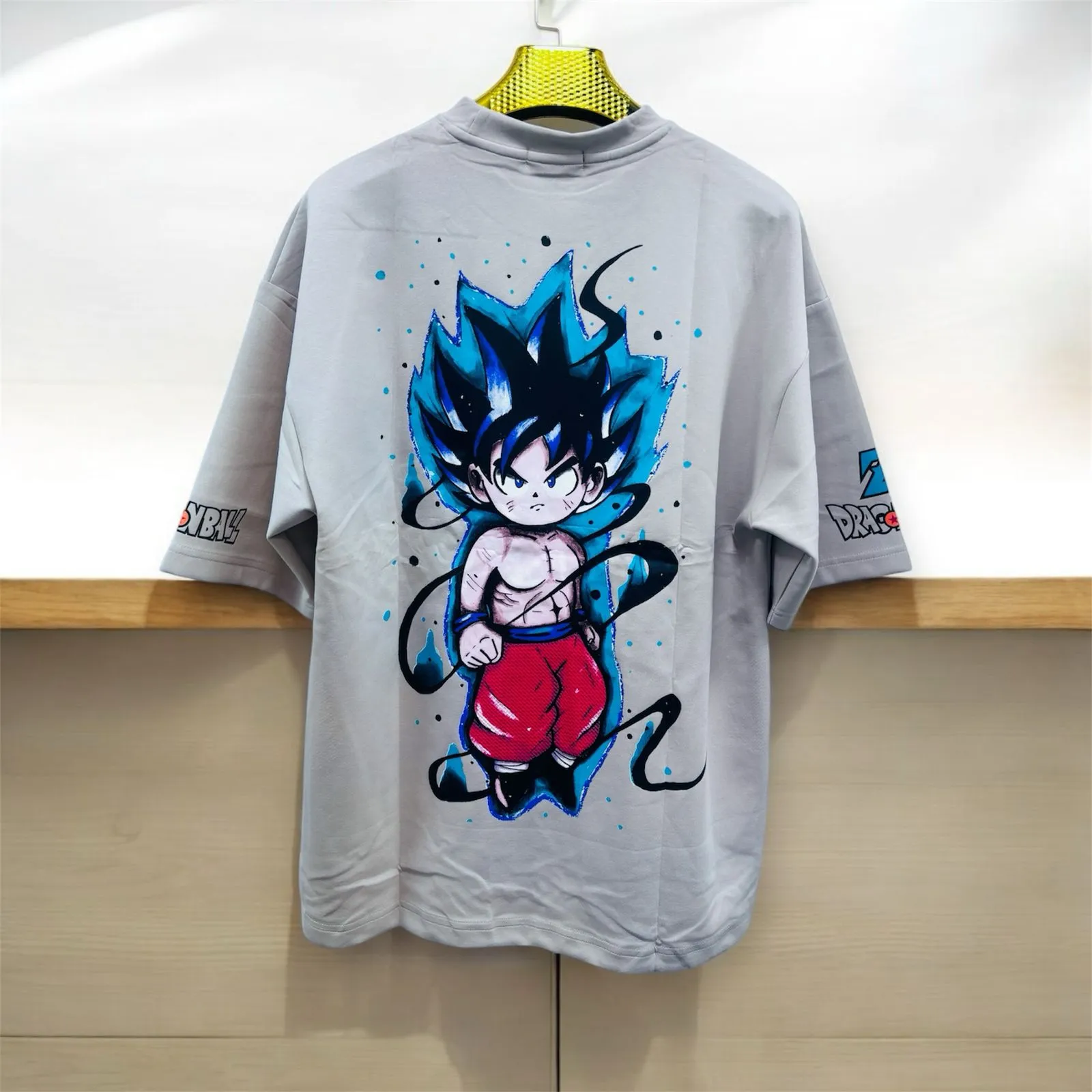 Mens Round Neck Dragon Ball Anime Printed Short Sleeve T-shirt