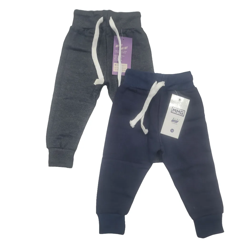 Pack of 2 Fleece Trousers - Dark Grey & Navy Blue - 8 to 9 Years