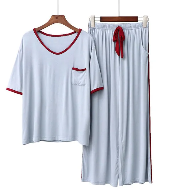 RH Women's Sleepwear Capri Pajama Sets Short Sleeve Pants 2P Pjs S-XXL RHW4046