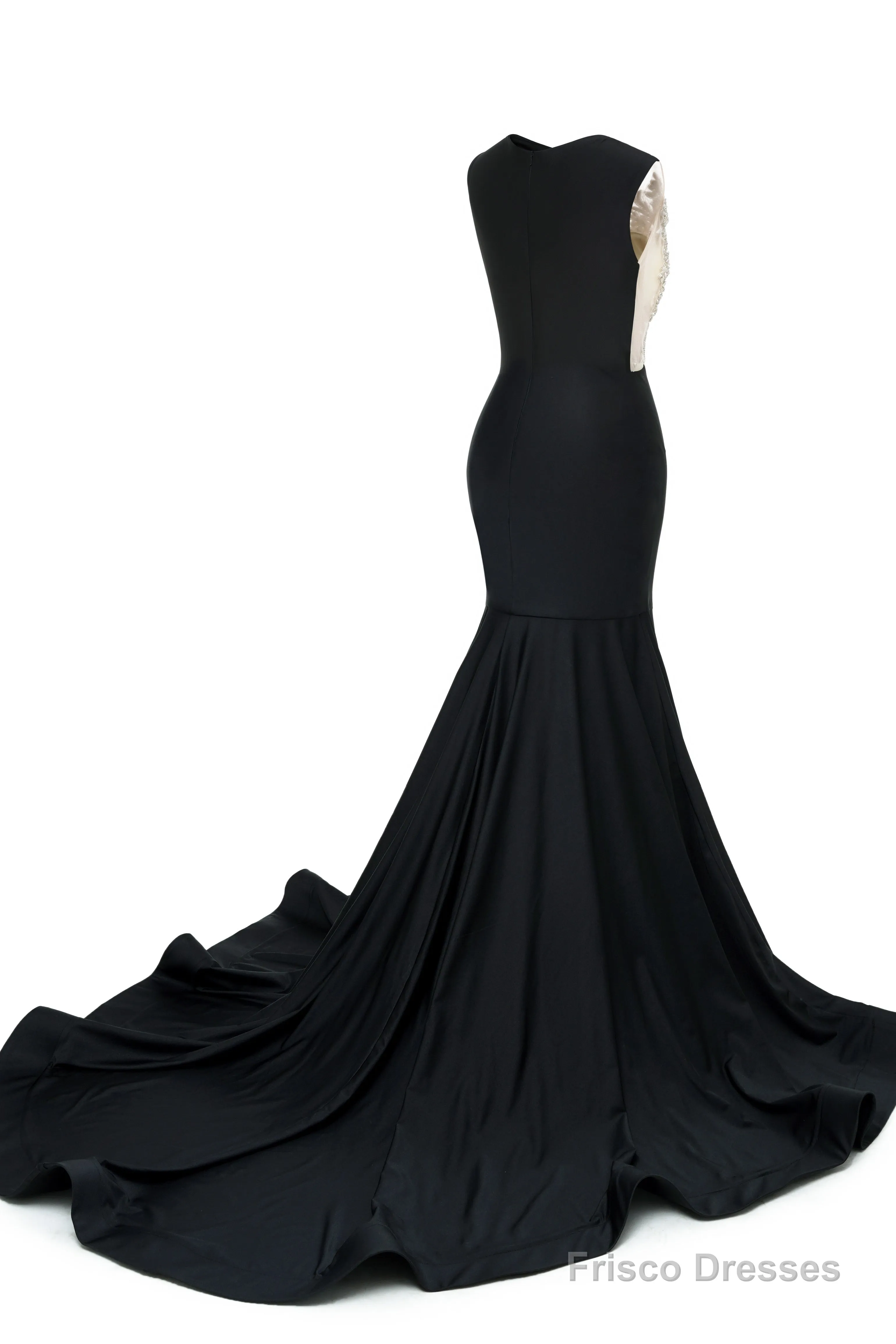 Royal Blue V-Neck Sheer Corset Prom Dresses Beaded Mermaid Long Train Evening Gowns