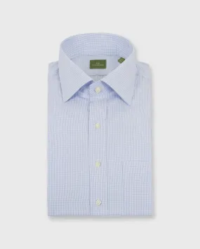 Spread Collar Dress Shirt in Sky Graph Check Poplin