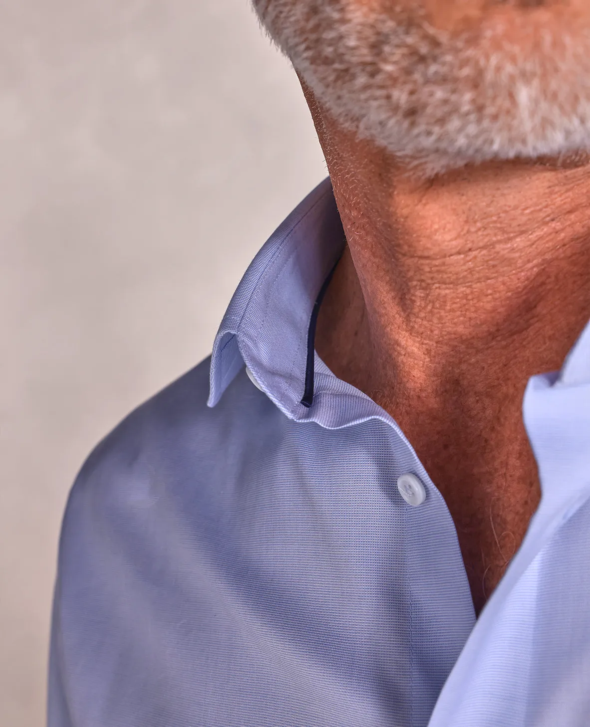 The Brookes - End-On-End Dress Shirt - White/Blue
