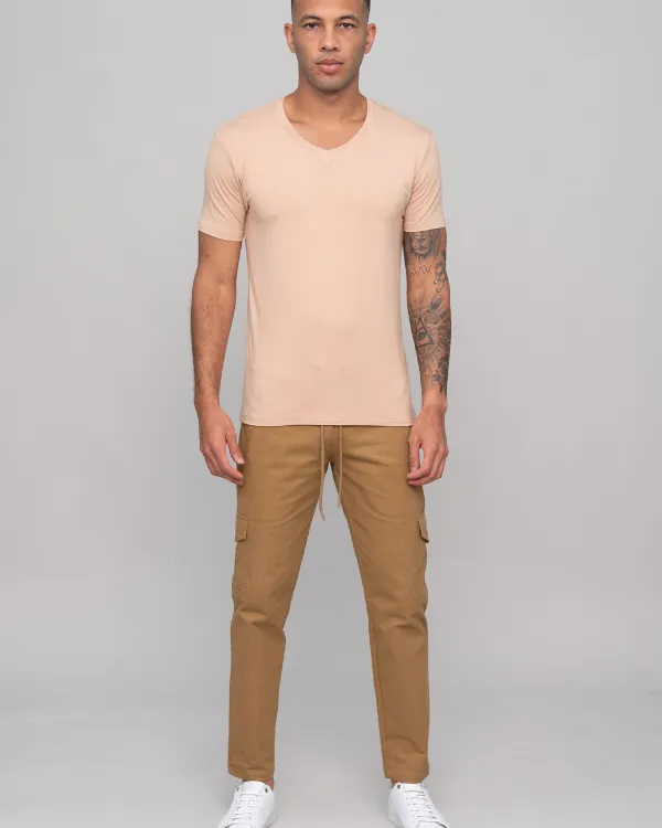 The ESNTL Camel V-Neck Tee