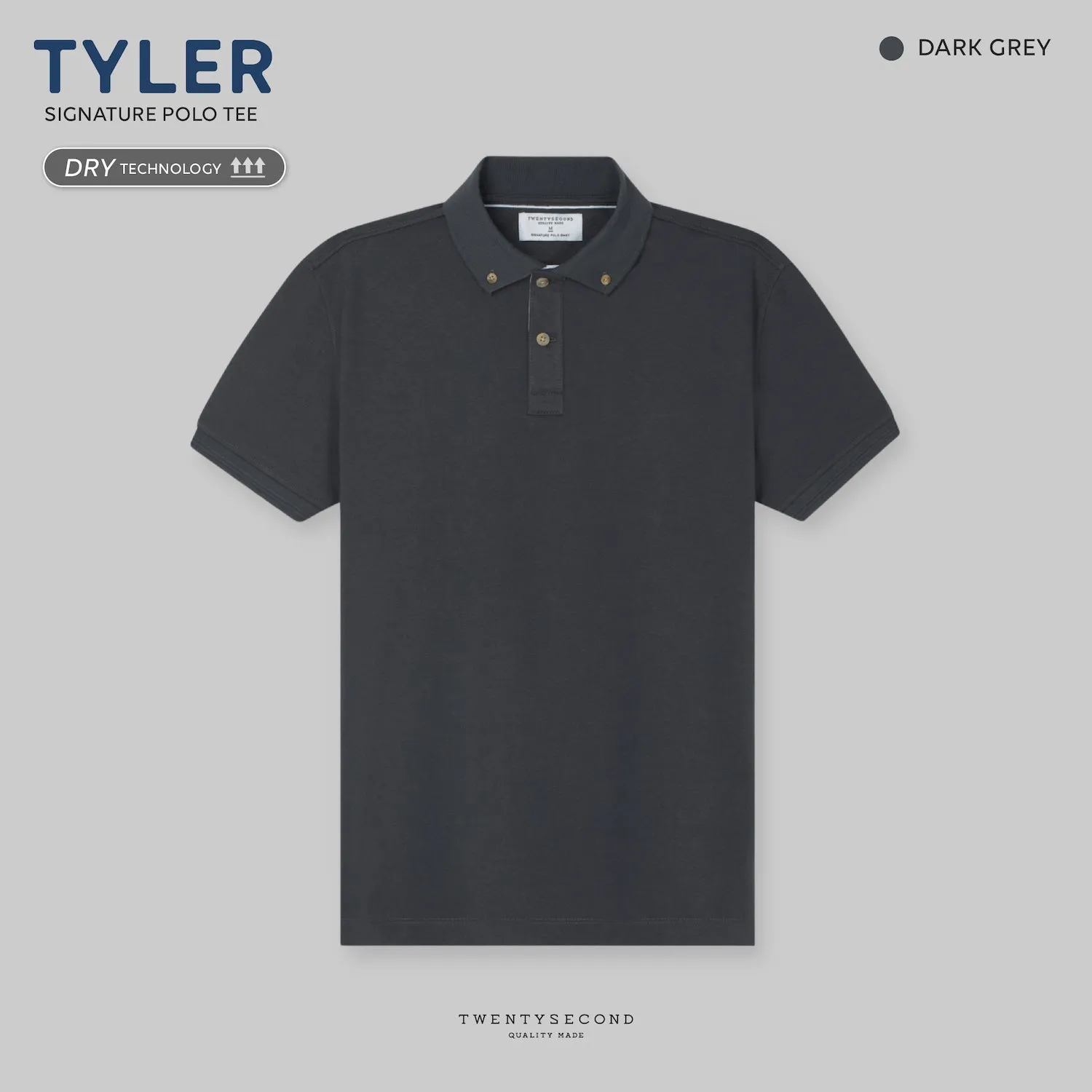 TYLER POLO TEE - DARK GREY