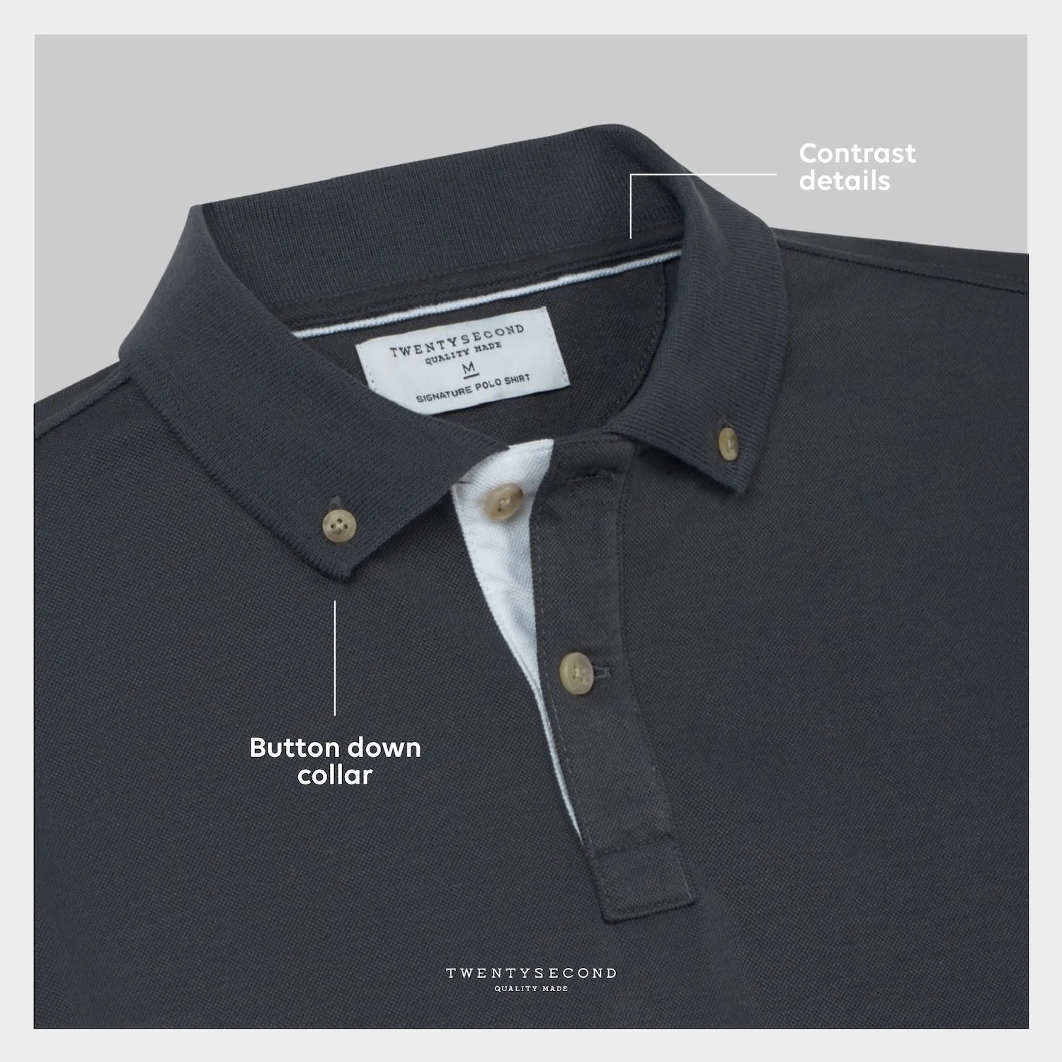 TYLER POLO TEE - DARK GREY
